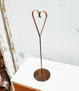 Steel Patina Heart on a Stand